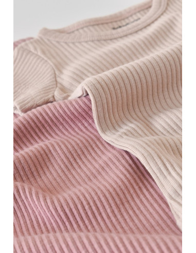 UP-BC-CSYM11207-0,Set de 2 body-uri cu maneca scurta din bumbac organic si modal - Roz/Blush