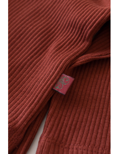 UP-BC-CSYM11501-3,Set bluzita cu maneca lunga si panataloni lungi din bumbac organic si modal - Caramiziu