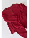 UP-BC-CSYM11502-3,Set bluzita cu maneca lunga si panataloni lungi din bumbac organic si modal - Rosu