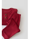UP-BC-CSYM11502-3,Set bluzita cu maneca lunga si panataloni lungi din bumbac organic si modal - Rosu