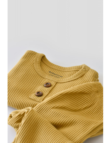 UP-BC-CSYM11504-3,Set bluzita cu maneca lunga si panataloni lungi din bumbac organic si modal - Somon