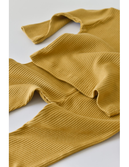 UP-BC-CSYM11504-3,Set bluzita cu maneca lunga si panataloni lungi din bumbac organic si modal - Somon