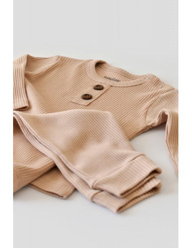 UP-BC-CSYM11504-3,Set bluzita cu maneca lunga si panataloni lungi din bumbac organic si modal - Somon
