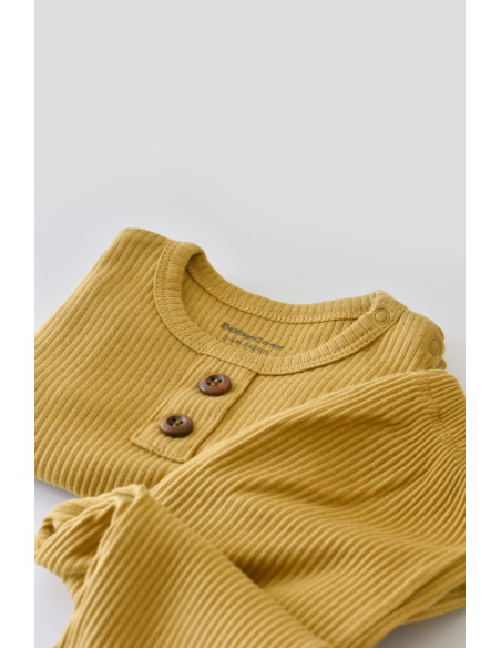 UP-BC-CSYM11505-3,Set bluzita cu maneca lunga si panataloni lungi din bumbac organic si modal - Sofran