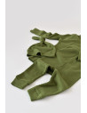 UP-BC-CSYM21512-6,Set 3 piese: bluzita cu maneca lunga, panataloni lungi si caciulita din bumbac organic si modal - Verde, Baby 