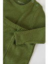 UP-BC-CSYM21512-6,Set 3 piese: bluzita cu maneca lunga, panataloni lungi si caciulita din bumbac organic si modal - Verde, Baby 