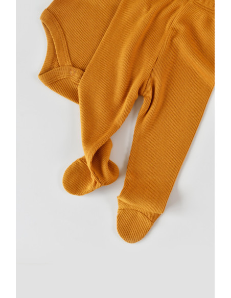 UP-BC-CSYM23500-0,Set 3 piese: body cu maneca lunga, panataloni lungi cu botosei si caciulita din bumbac organic si modal - Must