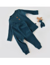 UP-BC-CSYM11508-9,Set bluzita cu maneca lunga si panataloni lungi din bumbac organic si modal - Bleumarin