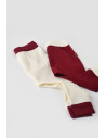 UP-BC-CSYR4001-3,Set 2 pantaloni Ribana Bebe Unisex din bumbac organic si 5%elastan - Ecru/Bordo, Baby Cosy