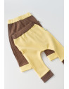 UP-BC-CSYR4003-6,Set 2 pantaloni Ribana Bebe Unisex din bumbac organic si 5%elastan - Vanilie/Maro