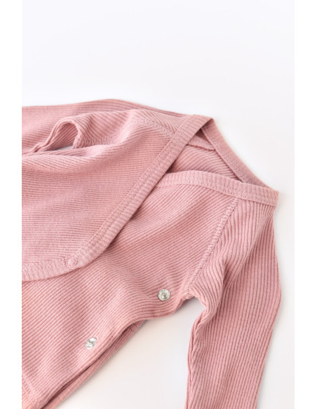 UP-BC-CSYM24502-3,Set 4 piese: bluza, pantaloni, caciulita si manusi din bumbac organic si modal - Rose, Baby Cosy