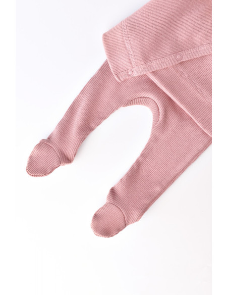 UP-BC-CSYM24502-3,Set 4 piese: bluza, pantaloni, caciulita si manusi din bumbac organic si modal - Rose, Baby Cosy