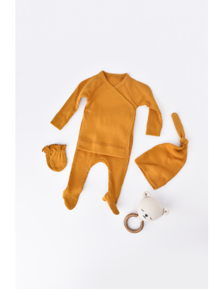UP-BC-CSYM24505-0,Set 4 piese: bluza, pantaloni, caciulita si manusi din bumbac organic si modal - Sofran, Baby Cosy