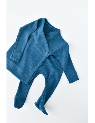 UP-BC-CSYM24508-3,Set 4 piese: bluza, pantaloni, caciulita si manusi din bumbac organic si modal - Bleumarin, Baby Cosy