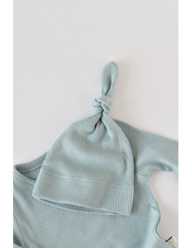 UP-BC-CSYM24509-6,Set 4 piese: bluza, pantaloni, caciulita si manusi din bumbac organic si modal - Mint, Baby Cosy