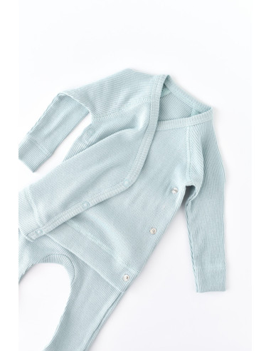 UP-BC-CSYM24509-6,Set 4 piese: bluza, pantaloni, caciulita si manusi din bumbac organic si modal - Mint, Baby Cosy