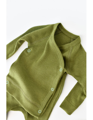 UP-BC-CSYM24511-3,Set 4 piese: bluza, pantaloni, caciulita si manusi din bumbac organic si modal - Verde, Baby Cosy
