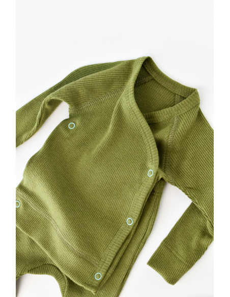 UP-BC-CSYM24511-3,Set 4 piese: bluza, pantaloni, caciulita si manusi din bumbac organic si modal - Verde, Baby Cosy
