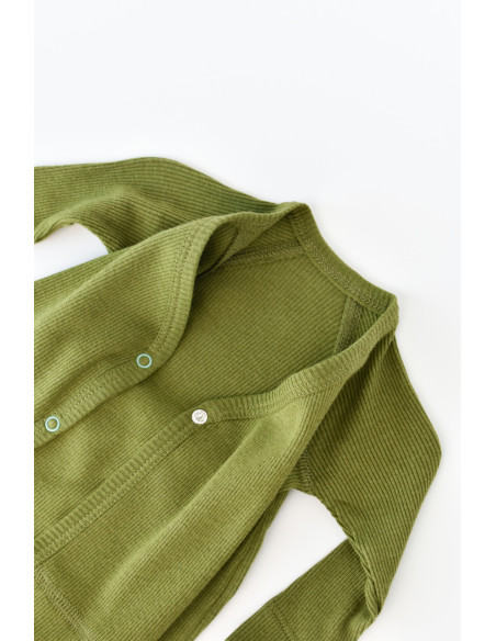 UP-BC-CSYM24511-3,Set 4 piese: bluza, pantaloni, caciulita si manusi din bumbac organic si modal - Verde, Baby Cosy