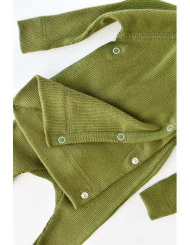 UP-BC-CSYM24511-3,Set 4 piese: bluza, pantaloni, caciulita si manusi din bumbac organic si modal - Verde, Baby Cosy
