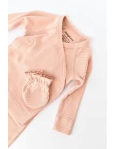 UP-BC-CSYM24513-0,Set 4 piese: bluza, pantaloni, caciulita si manusi din bumbac organic si modal - Piersica, Baby Cosy 2