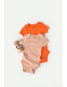 UP-BC-CSYM11214-0,Set 2 body-uri bebe unisex din bumbac organic si modal - Rodie/Piersica, Baby Cosy