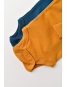 UP-BC-CSYM11310-0,Set 2 body-uri cu maneca lunga bebe unisex din bumbac organic si modal - Bleumarin/Sofran, Baby Cosy
