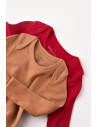 UP-BC-CSYM11311-0,Set 2 body-uri cu maneca lunga bebe unisex din bumbac organic si modal - Maro/Rosu, Baby Cosy