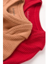 UP-BC-CSYM11311-0,Set 2 body-uri cu maneca lunga bebe unisex din bumbac organic si modal - Maro/Rosu, Baby Cosy