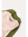 UP-BC-CSYM11312-0,Set 2 body-uri cu maneca lunga bebe unisex din bumbac organic si modal - Verde/Blush, Baby Cosy