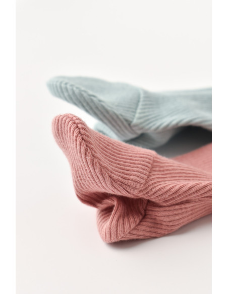 UP-CSYM11600-0,Set 2 pantaloni cu botosei bebe unisex din bumbac organic si modal - Mint/Rose, Baby Cosy