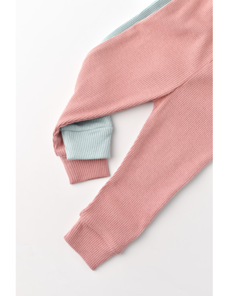 UP-BC-CSYM11607-3,Set 2 pantaloni bebe unisex din bumbac organic si modal - Mint/Rose, Baby Cosy