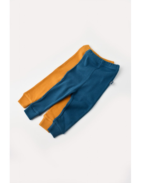 UP-BC-CSYM11609-3,Set 2 pantaloni bebe unisex din bumbac organic si modal - Bleumarin/Sofran, Baby Cosy