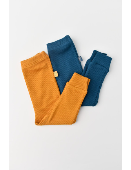 UP-BC-CSYM11609-3,Set 2 pantaloni bebe unisex din bumbac organic si modal - Bleumarin/Sofran, Baby Cosy