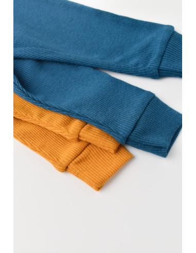 UP-BC-CSYM11609-3,Set 2 pantaloni bebe unisex din bumbac organic si modal - Bleumarin/Sofran, Baby Cosy