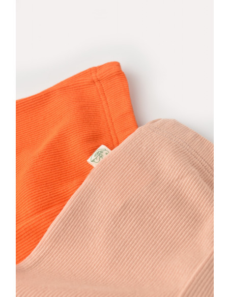 UP-BC-CSYM11613-3,Set 2 pantaloni bebe unisex din bumbac organic si modal - Rodie/Piersica, Baby Cosy