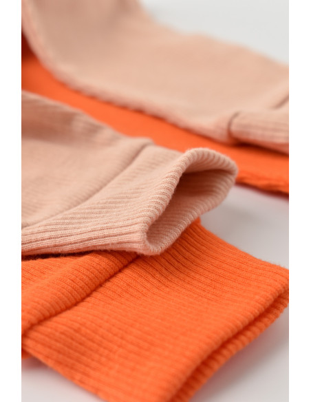 UP-BC-CSYM11613-3,Set 2 pantaloni bebe unisex din bumbac organic si modal - Rodie/Piersica, Baby Cosy