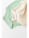 UP-BC-CSYW1000-3,Set 2 body-uri fara maneci bebe unisex -100% bumbac organic - Mint/Stone, Baby Cosy
