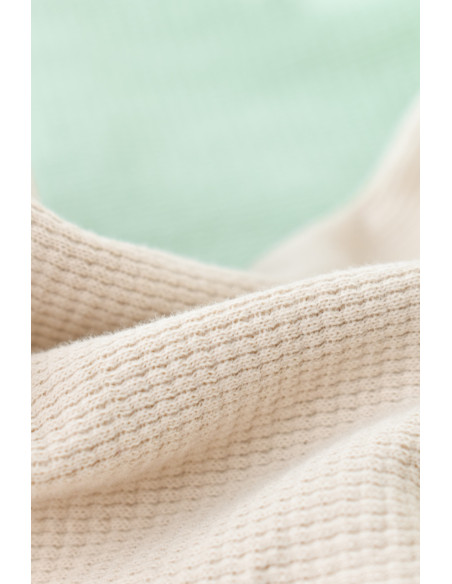 UP-BC-CSYW1000-3,Set 2 body-uri fara maneci bebe unisex -100% bumbac organic - Mint/Stone, Baby Cosy