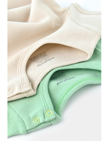 UP-BC-CSYW1003-3,Set 2 body-uri bebe unisex -100% bumbac organic - Mint/Stone, Baby Cosy