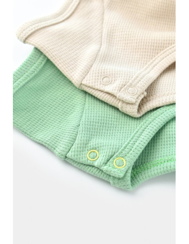 UP-BC-CSYW1003-3,Set 2 body-uri bebe unisex -100% bumbac organic - Mint/Stone, Baby Cosy