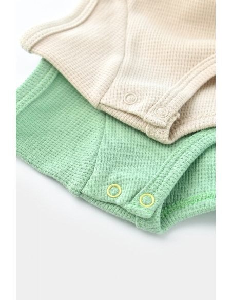 UP-BC-CSYW1003-3,Set 2 body-uri bebe unisex -100% bumbac organic - Mint/Stone, Baby Cosy