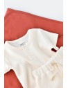 UP-BC-CSYW1020-3,Set tricou cu panataloni scurti - 100% bumbac organic - Ecru, Baby Cosy