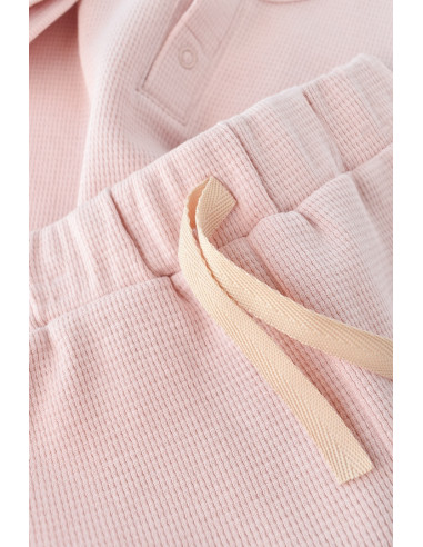 UP-BC-CSYW1023-3,Set tricou cu panataloni scurti - 100% bumbac organic - Roz, Baby Cosy
