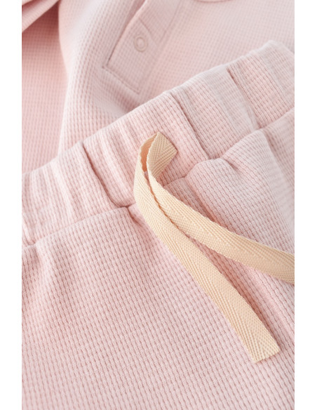 UP-BC-CSYW1023-3,Set tricou cu panataloni scurti - 100% bumbac organic - Roz, Baby Cosy