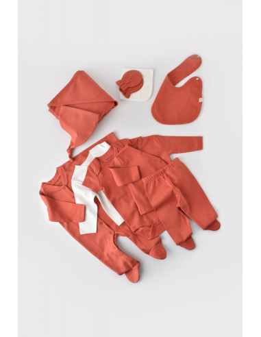 UP-BC-CSY5105,Set de 10 piese pentru nou nascut - 100% bumbac organic - Scortisoara, Baby Cosy