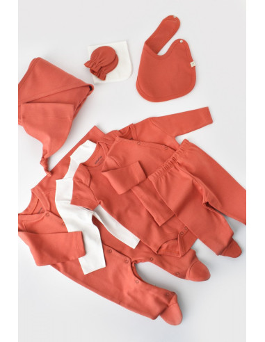 UP-BC-CSY5105,Set de 10 piese pentru nou nascut - 100% bumbac organic - Scortisoara, Baby Cosy
