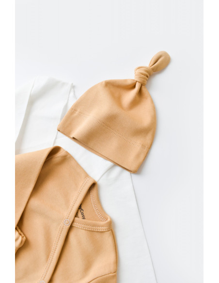 UP-BC-CSY5106,Set de 10 piese pentru nou nascut - 100% bumbac organic - Mustar, Baby Cosy
