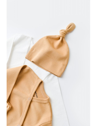 UP-BC-CSY5106,Set de 10 piese pentru nou nascut - 100% bumbac organic - Mustar, Baby Cosy