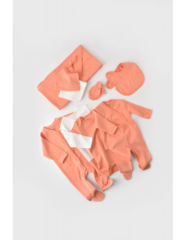 UP-BC-CSY5108,Set de 10 piese pentru nou nascut - 100% bumbac organic - Roz, Baby Cosy